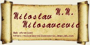 Miloslav Milosavčević vizit kartica
